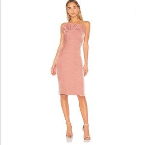NWT CINQ A SEPT Pink Velvet Ruffle Dress